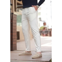 Madmext Beyaz Relaxed Erkek Pantolon 6510