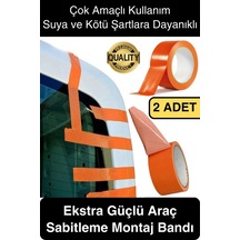 2 Adet İz Bırakmaz 50mmx 30mt Araba Montaj Bandı Oto Araç Sabitleme Bant Ekstra Güçlü Suya Dayanıklı