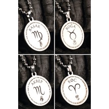 12 Burç Bayan Erkek Çelik Kolye Top Zincir Ckl0Burclar-Gms Çelik