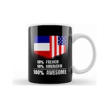 50% Georgian 50% American 100% Awesome Immigrant Kupa Bardak Porselen Karışık