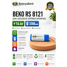 Bataryabank Beko Rs 8121 Uyumlu 14.4v 3200mah Li-ion Şarj Edilebilir Süpürge Bataryası