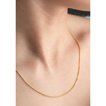 Bayar Gold 14 Ayar Altın Orta Kalın Palmiye Zincir Kolye 1 MM