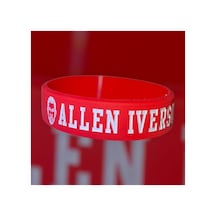 Allen Iverson Portreli Kırmızı Phila Basketbol Bileklik Kırmızı Kırmızı