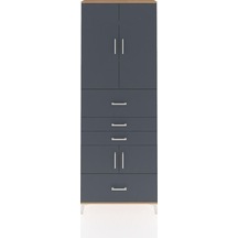 Arges Dolap 4 Raflı 4 Çekmeceli 4 Kapaklı 88x30x243 Çam-antrasit Çam