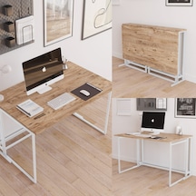 Fahrettin Küçük Worklife Katlanabilir Çalışma Masası Bilgisayar Masası Çizim Masası Work001  Beyaz71