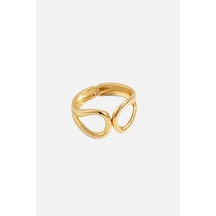 Çift Halkalı Kelepçe Bileklik Gold