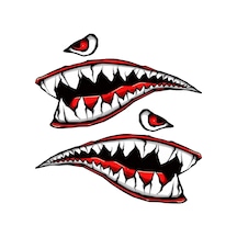 Köpek Balığı Shark Sticker 19x10 Cm Motor Araba Kask Laptop Çıkartması Renkli, Qa4209548255 1