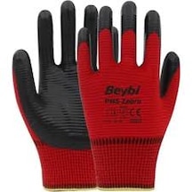 Beybi Pn5 Zebra Polyester Örme Nitril Eldiven 12 Adet
