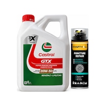 Castrol Gtx Motor Yağı 20w-50 Lpg 4 L + Lastik Tamir Kiti 400 ML