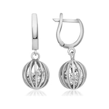 Gümüş Taşlı Küre Küpe Gold - Rose Gold
