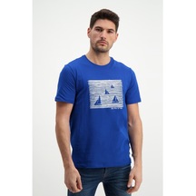 Rich Erkek Bisiklet Yaka T-Shirt-Mavi (481344213)