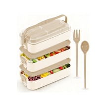 İronika 1260 Ml 3 Katlı Kapaklı Çatal Bıçaklı Beslenme Kutusu Lunch Box Beslenme Kabı - Kahve Kahverengi İronika 1260 Ml 3 Katlı Kapaklı Çatal Bıçaklı Beslenme Kutusu Lunch Box Beslenme Kabı - Kahve Kahverengi