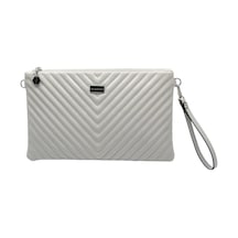 Silver Polo Crash Gri Kapitone V Kadın Portföy Ve Clutch El Çantası Sp1034