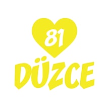 Kalpli 81 Düzce Araba Sticker 17x17 Cm Sarı