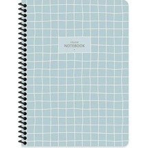 Kareli 16x22 Cm 80 Yaprak Plastik Kapak Telli Defter 60 Gram Beyaz Sayfa Coffee Yeşil