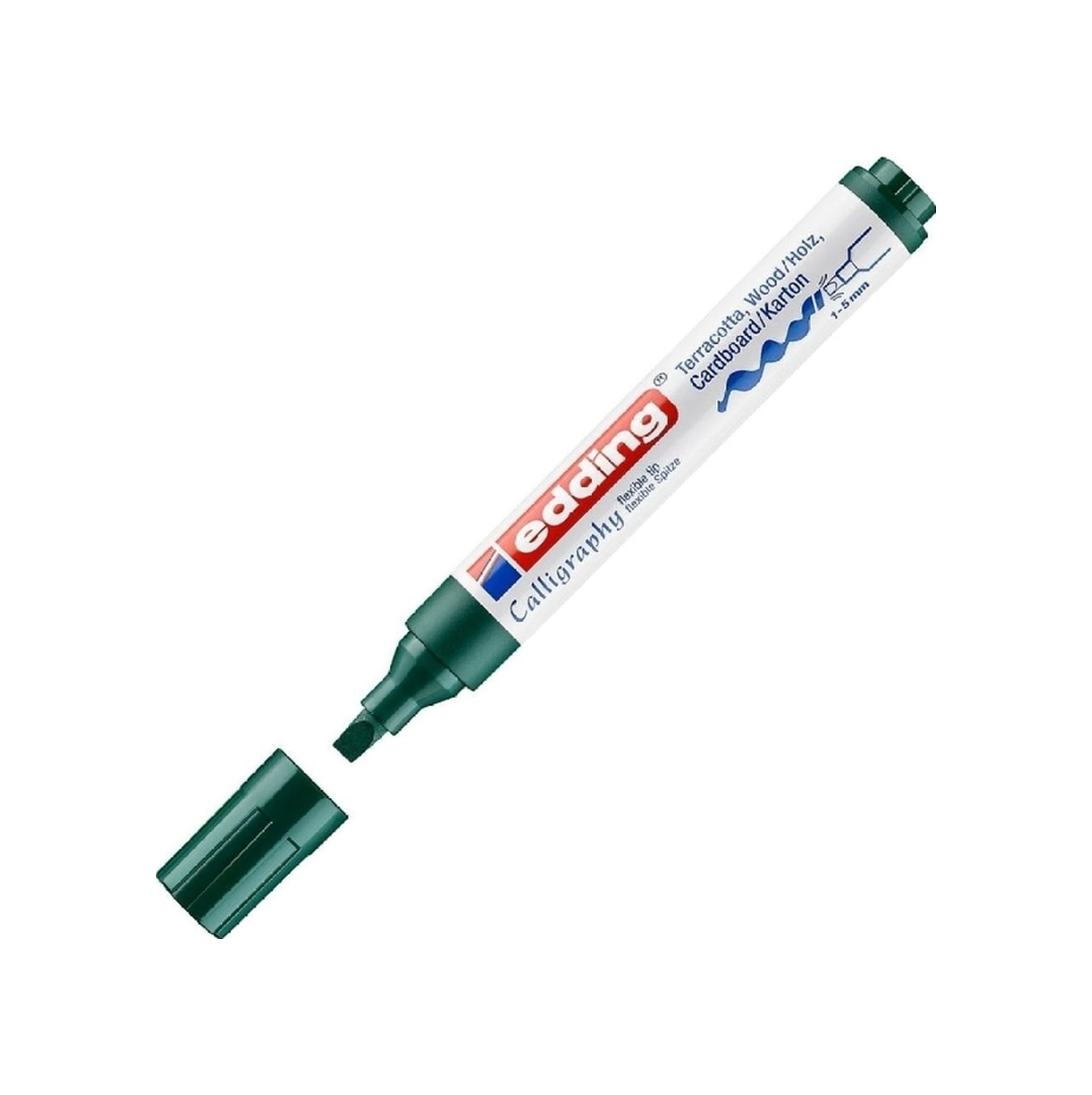 1455 Esnek Uçlu Kaligrafi Marker Kalem 5.0mm Çam Yeşili 025
