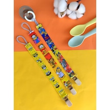 3baby 3'lü Emzik Askısı Seti - Emzik Tutucu Çok Renkli