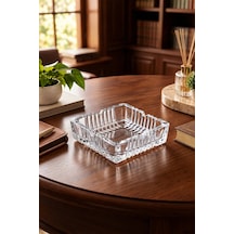 Porsima Klk-02 Kristal Cam Kare Küllük 12x12 Cm Şeffaf Lüks Küllü