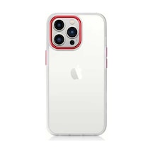 Apple Uyumlu iPhone 12 Pro Uyumlu Tchs Krom Kılıf-kırmızı Kirmizi -