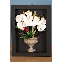 Yapay Çiçek Deposu Dekoratif Çiçekli Çerçeve Tablo 28cmx37cm Kod:122