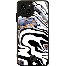 Reeder S23 Pro Max Beyaz Mermer Tasarımlı Glossy Telefon Kılıfı Çok Renkli