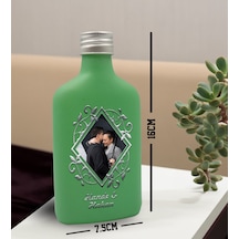 Bk Gift Kişiye Özel İsimli Fotoğraflı Cam Şişede Kolonya 200 Ml 80 Derece, Özel Tasarım Şişe, Hediye Kolonya Yeşil