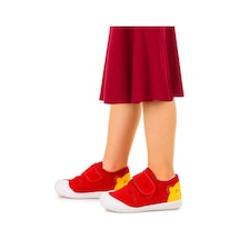 Kiko Kids Catly Cırtlı Kız Bebek İlk Adım Panduf Ayakkabı Kırmızı