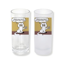 Meraklı Kedi Buzlu Ya Da Buzsuz Seçenekleriyle Rakı Bardağı
