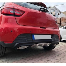 Oto H.i.t. Renault Clio 4 Uyumlu Body Kit Difüzör 2 Çıkış Gri Kare