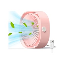 Yingfu Küçük Usb Fan, Taşınabilir Ofis Fanı, 360 Dönüş Pembe