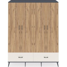 Hyperion Gardrop 6 Raflı 2 Çekmeceli 2 Askılı 176x44x221 Antrasit-çam/aytaşı Çam/aytaşı