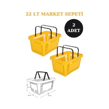 2 adet 22Litre Market ve Alışveriş Sepeti, Saplı Market Sepeti S
