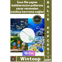 Akvaryumkepçesi Profesyonel Kaliteli Dayanıklı İnce Fileli Akvarist Akvaryum Balık Kepçesi 15 Cm