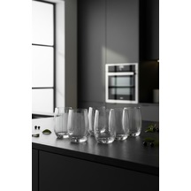 Duru 6 Lı Cam Su Bardağı 380 Ml Şeffaf Beyaz