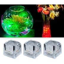 Led Işıklı Buz Küpleri 3 Adet Şeffaf