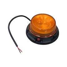 Wolfram 12v-24v Çakar Tepe Lamba Ledli 10 Fonksiyonlu Mıknatıslı Sarı Alçak Tip 142 60 Mm E9