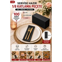 33x33 Cm Siyah Garson Katlama Peçete 100 Adet 2 Katlı Kadınlar Günü Davet Parti Sofra Kağıt Peçetesi