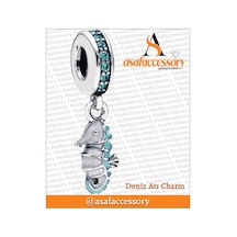 Denizatı Charm Gümüş Kaplama Mavi
