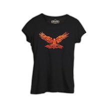 Flying Phoenix Bird Siyah Kadın Tshirt 001