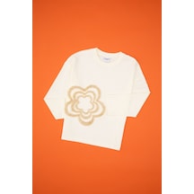 U.S. Polo Assn. Kız Çocuk Krem Bisiklet Yaka Sweatshirt 50317921-VR256
