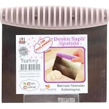 Desen Saplı Mutfak Pasta Kek Paslanmaz Çelik Hamur Kesici Spatula - 1 Adet Beyaz