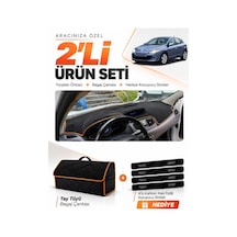 Renault Megane 3 Küçük Ekran 2008-2015 Uyumlu Torpido Örtüsü Tay Tüyü Çanta - Siyah Kahverengi