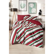 Festive Tek Kişilik Lastikli Çarşaflı Nevresim Takımı Merry Kırmızı Çok renkli