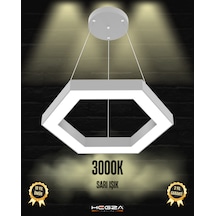 Hexagon Gri Kasa, Sarı Işık Modern Sarkıt Led Avize GRİ RENK