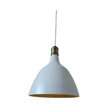 Rys Retro Metal Dekoratif Beyaz Içi Gold Eskitme Duylu Tekli Sark (536632059)