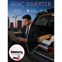 Araç Aküsünü Prize Çeviren 500w Güç İnvertörü 1 Adet
