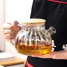 Borosilikat Cam Çaydanlık, 1000 Ml, Isıya Dayanıklı, Modern Tasarım, Şeffaf 1