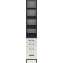 Hyperion Dolap 4 Raflı 4 Çekmeceli 44x44x243 Antrasit-aytaşı Antrasit