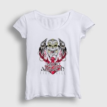 Presmono Kadın Ravens Amon Amarth T-shirt Beyaz