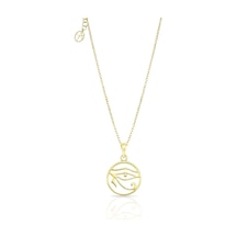 Oya Silver Ra 'nın Gözü 24k Altın Kaplama Gümüş Kolye 2.3x1.3cm Oyot401